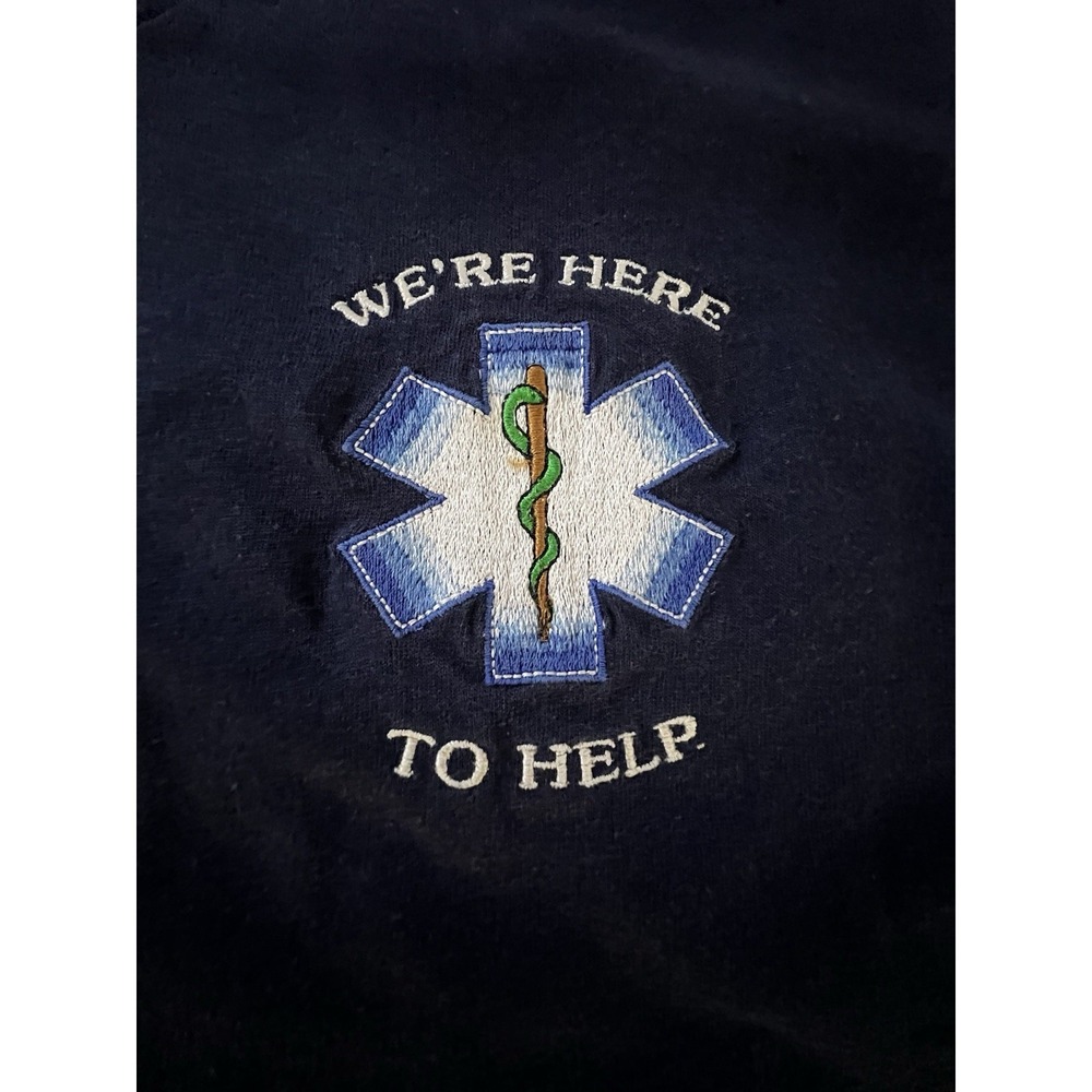 Emergency Response Team EMS Shirt Hanes Heavyweight Embroidered Navy Adult L